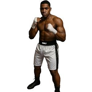 FIGHT-FIT - Boxing Shorts / Boxhosen / Weiss-Schwarz / XL