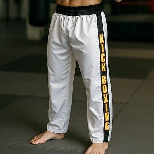FIGHT-FIT - Kick-Boxing Hosen / Satin / Weiss / Small