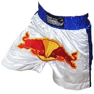 FIGHTERS - Shorts de Muay Thai / Bulls  / Blanc-Bleu / Large