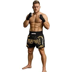 FIGHTERS - Muay Thai Shorts / Schwarz-Gold / Small