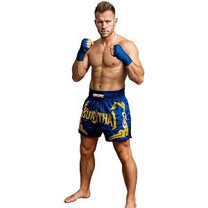 FIGHTERS - Muay Thai Shorts / Blau-Gold / XL